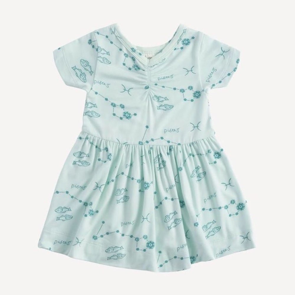 Short Sleeve Twirl Dress in Pisces